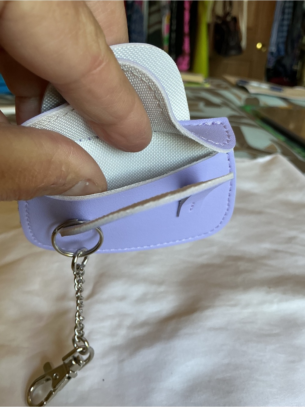 Lavender Mini Purse Keychain - Picture 3 of 4